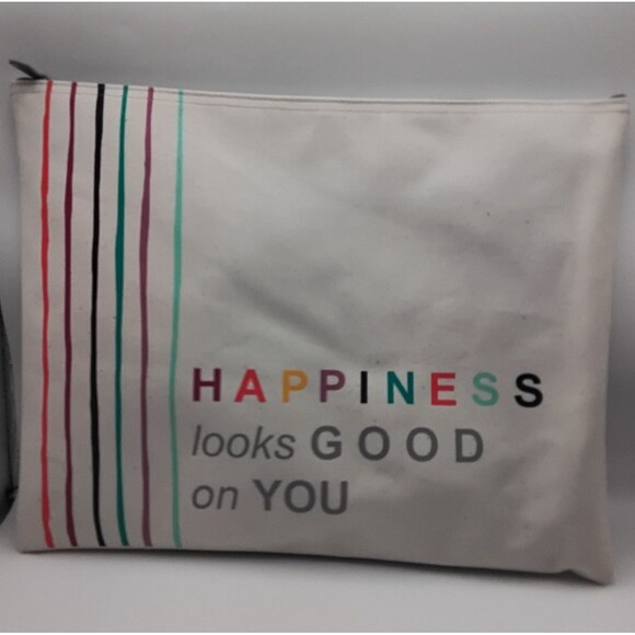 Thirty One Hello Happy Canvas Sipper Bag And Multi Pocket Folder - Picture 2 of 3